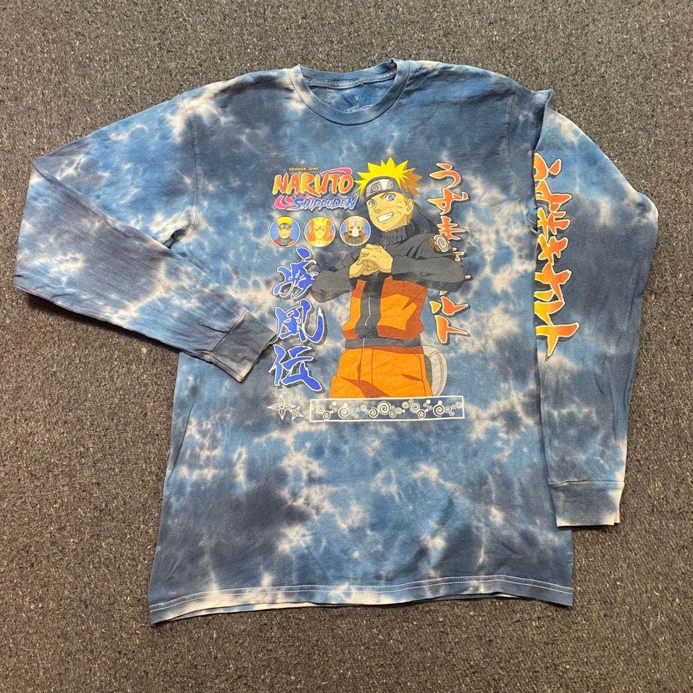 Ripple Junction Naruto Shippuden Sz M Mens Blue Tie Dye Anime Graphic TShirt
